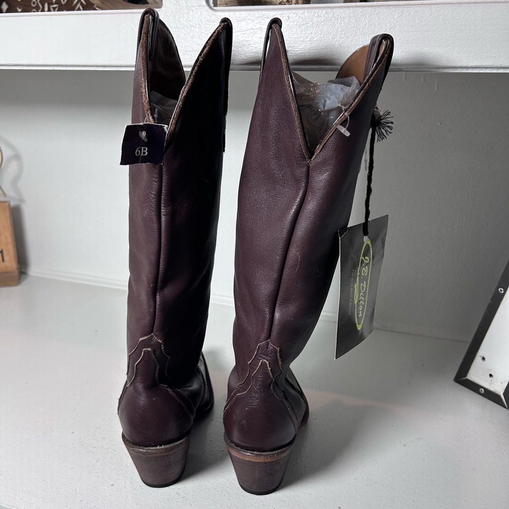 **SOLD**J.B. Dillon Womens 6B New Brown Leather Cowboy Boots Classic Western - Picture 5 of 8